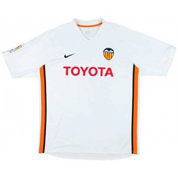 Camiseta Valencia Primera equipación Retro 2006 2007 Blanco